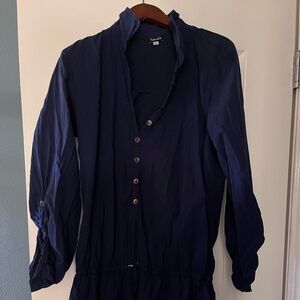 Splendid navy beach coverup with long sleeves size S